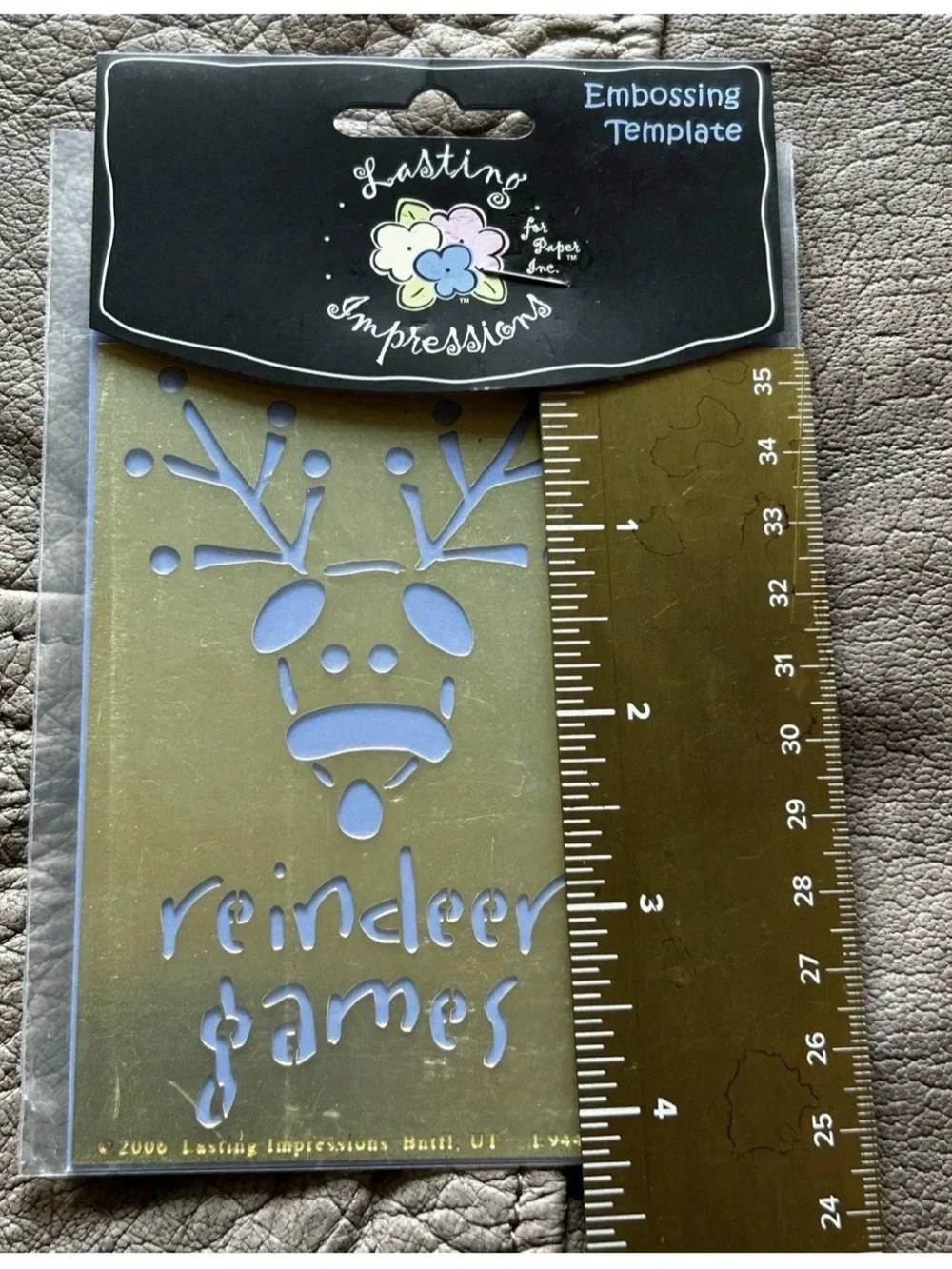 2006 Lasting Impressions Brass Reindeer Stencil